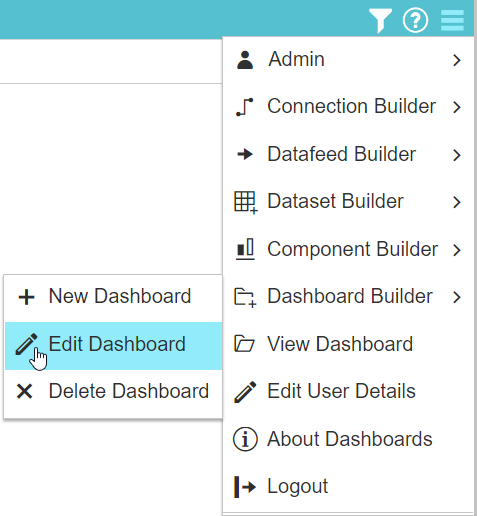 Editing a dashboard